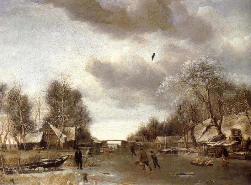 REMBRANDT Harmenszoon van Rijn Winter Scene oil painting image